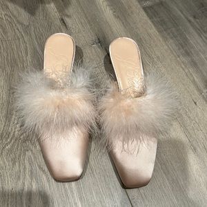 J crew blush feather mules size 6.5